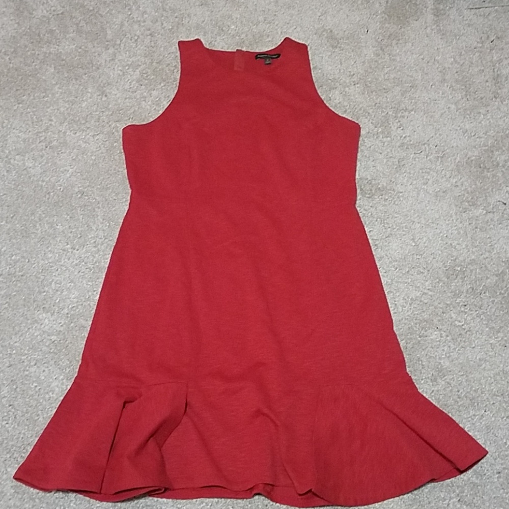 Red sleeveless ponte dress